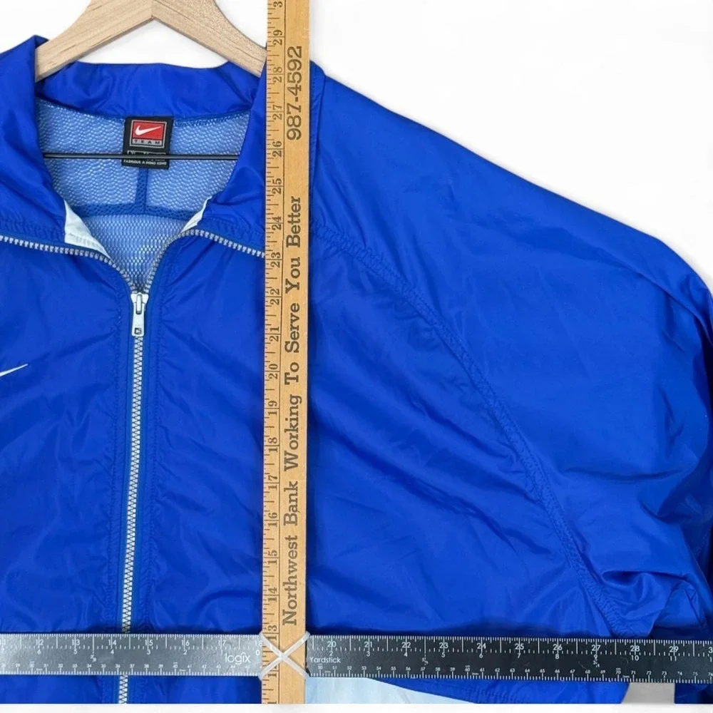 VTG Nike Team Windbreaker Jacket Full Zip Blue White 90s Colorblock Retro Men XL